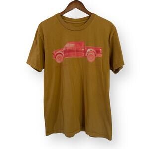 Post Malone Austin Tour 2023 Concert T Shirt Mens L Mustard Yellow Red Truck